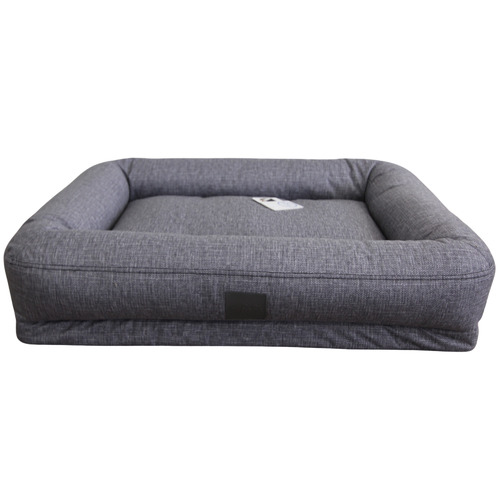 T S Pet Products Steel Grey Bolster Pet Bed Temple Webster